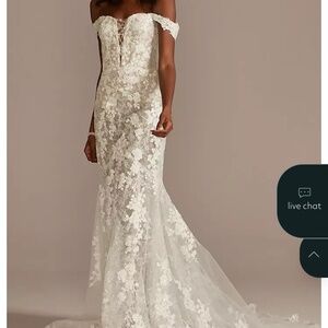 GALINA SIGNATURE: Embellished Illusion Lace Bodysuit Wedding Dress.